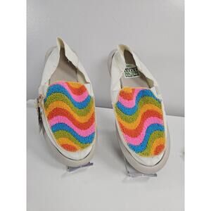 Sanuk Sidewalk Surfers Casual Slip-On Shoes with Colorful Wavy Design UniSex